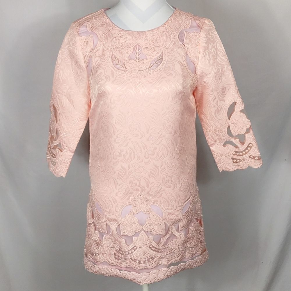 NWT Metisu Pink Lace Cutout Mini Dress